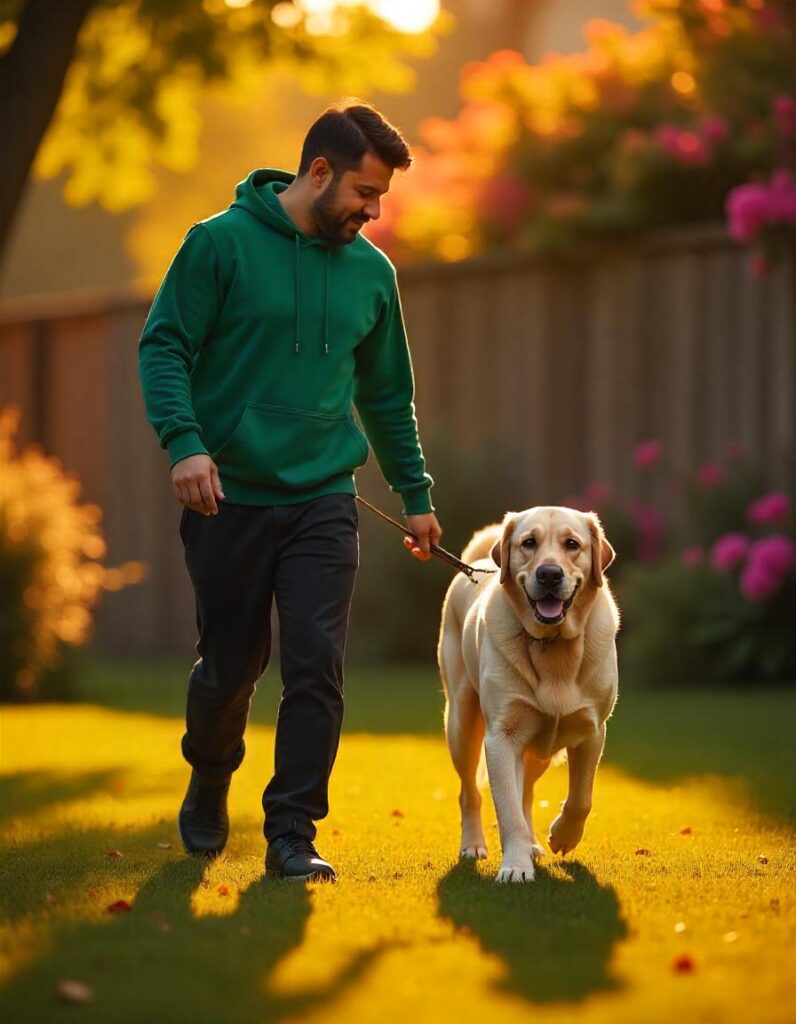 Dog training, huge dog
