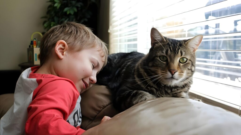 Hero cat saves toddler