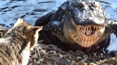 Brave Cat vs Crocodile: Fierce Battle, Who Survived?